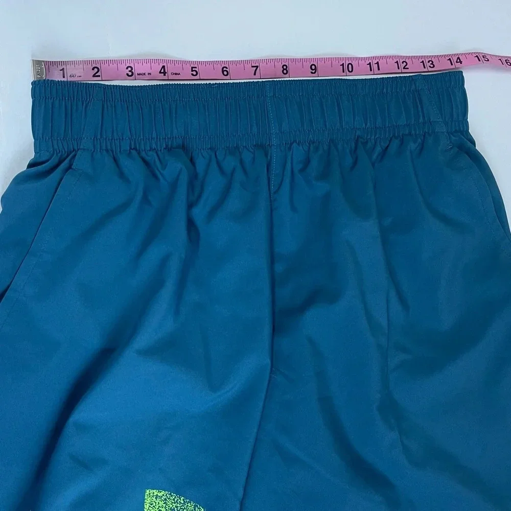 NEW Under Armour Shorts Mens Medium Blue Logo Loose Tech Woven Graphic NWOT